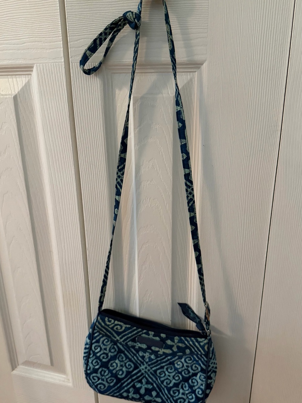 Vera Bradley Navy and Light Blue Quilted Crossbody Shoulder Bag